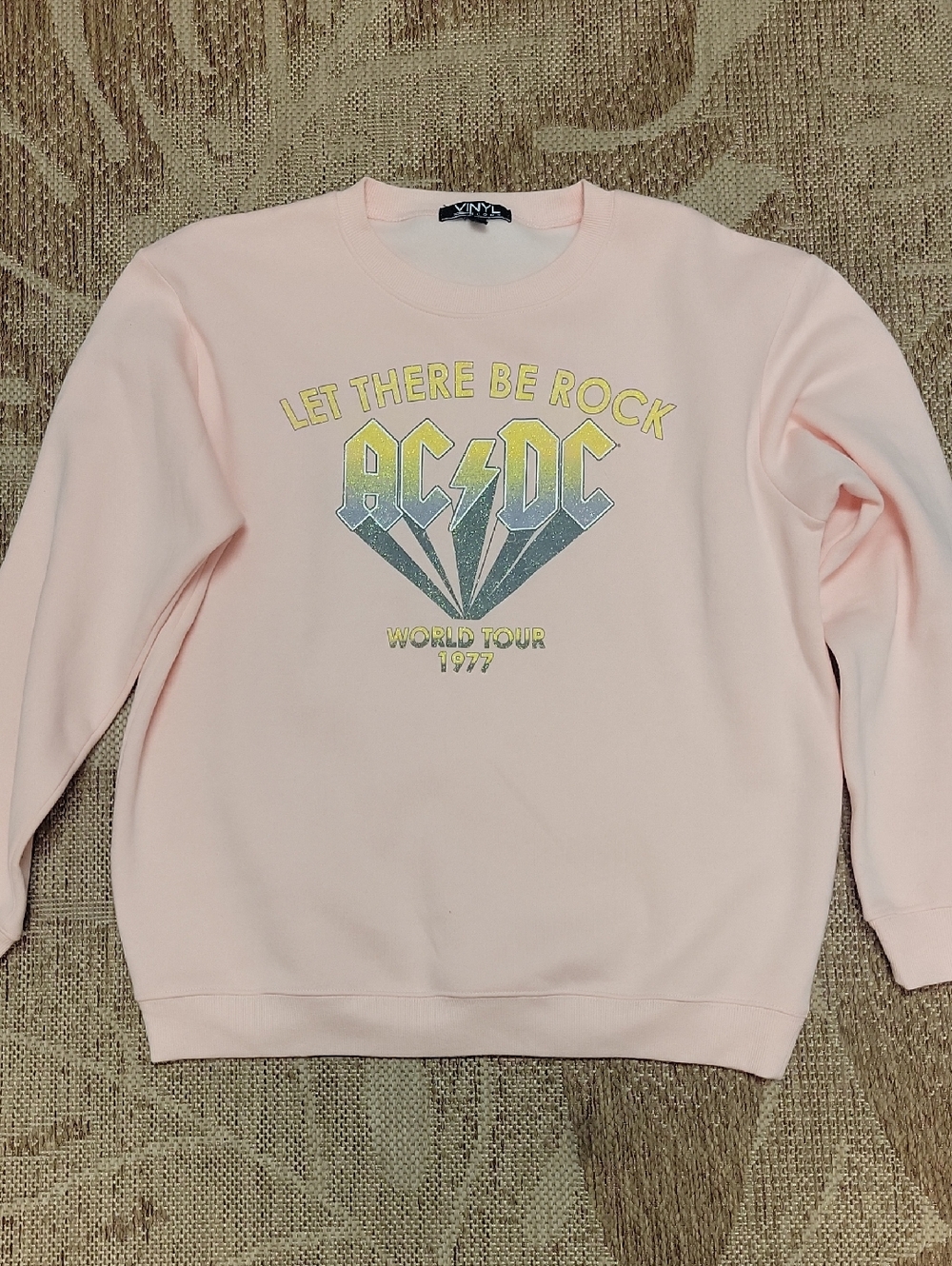 AC/DC 'Let There Be Rock' Pink Crewneck Sweatshirt